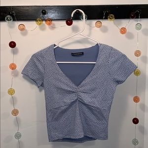 Brandy Melville Blue Floral Crop Top